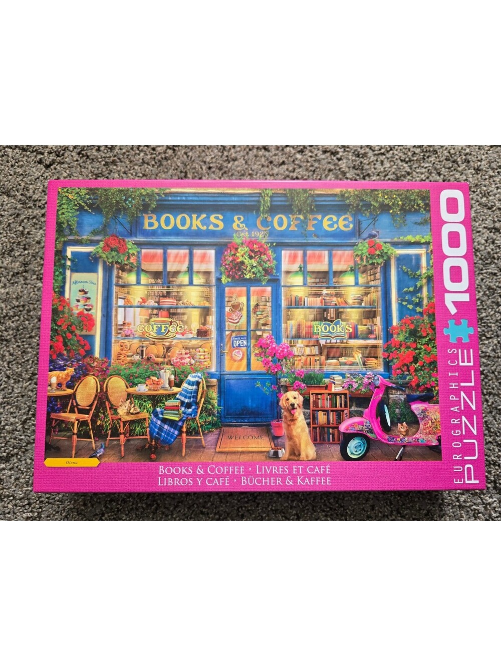 Eurographics 1000-Piece Puzzle - Books & Coffee Scene